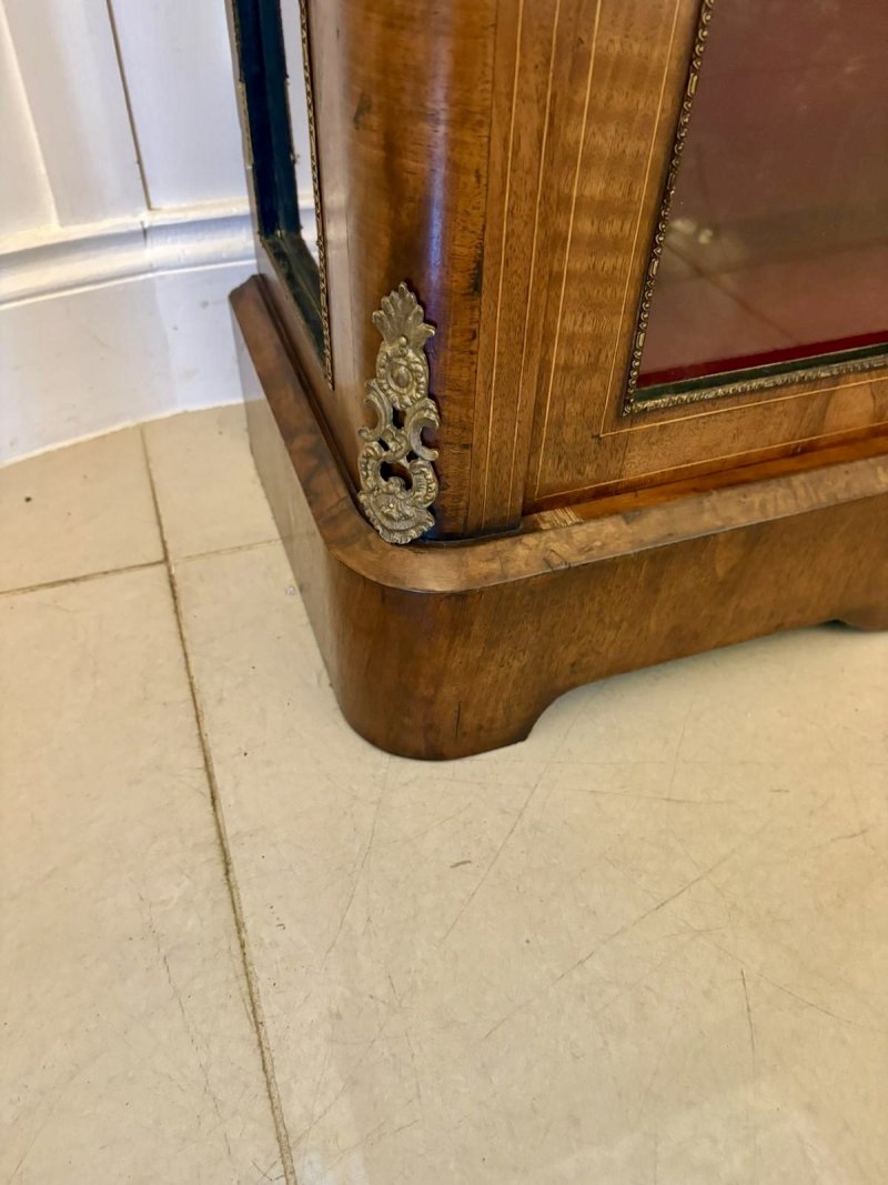 Antique Victorian Quality Inlaid Burr Walnut Pier Cabinet